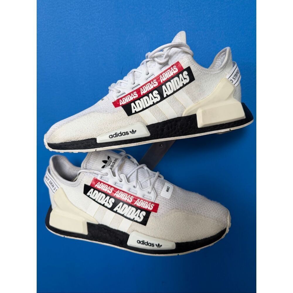 adidas NMD R1 V2 Overbranded 2020 White Black H02537 Men's Size 11